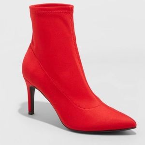 Red bootie heels